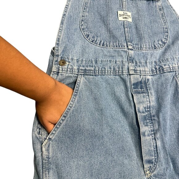 Vtg Lee Carpenter Denim Overalls Mens 32 Button Fly Workwear Classic Blue Jean - Picture 4 of 16